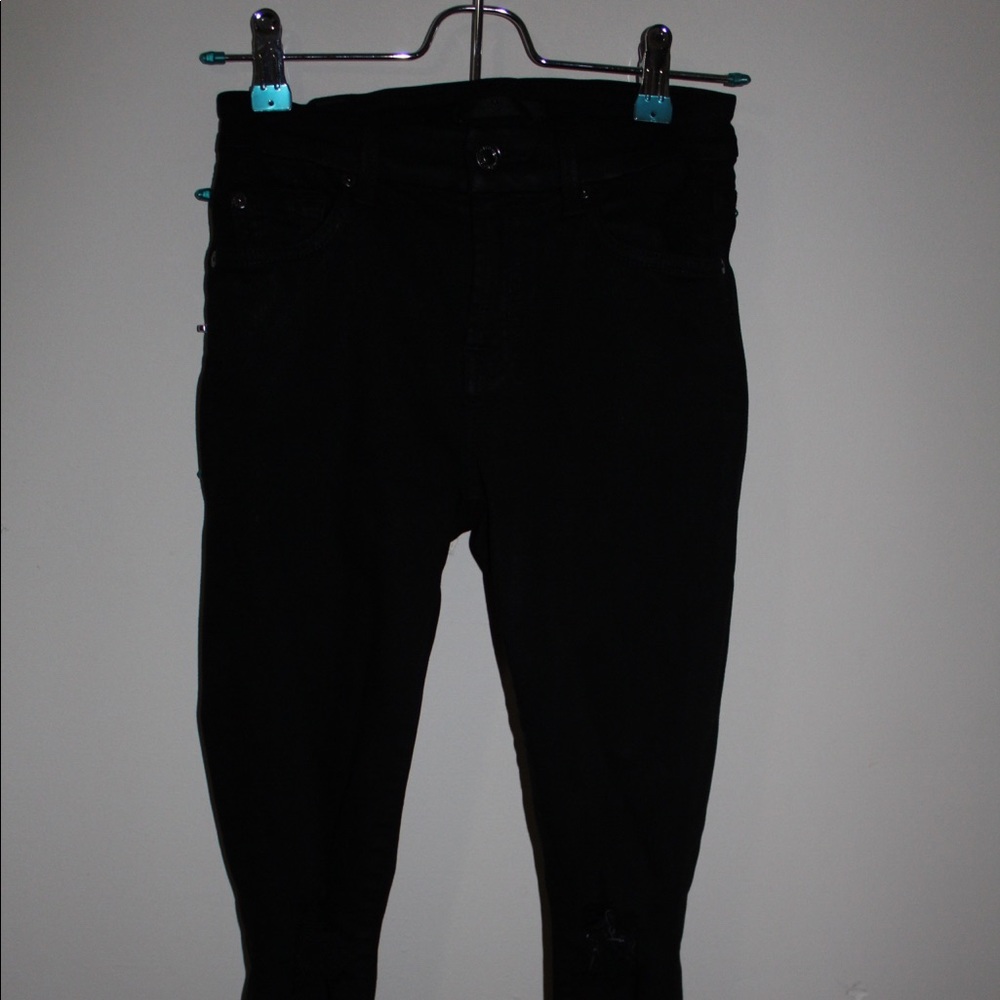 7 for All Mankind Black Skinny Jeans